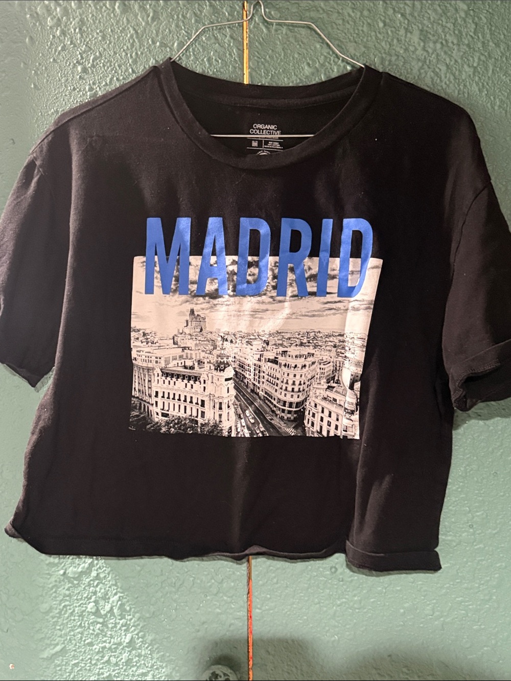 Madrid Graphic Tee - Black with Blue Lettering